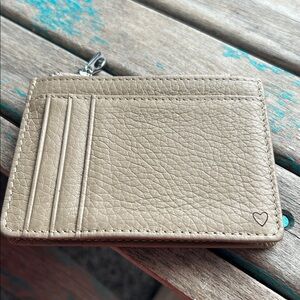 Tan Wallet - With Zippered Section- Wallet- NEW with a heart